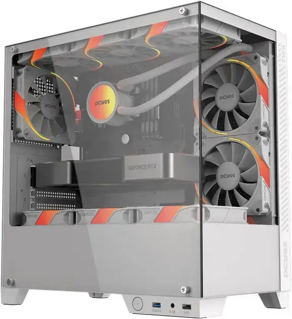5. Gabinete Gamer Forcefield TWR White Ghost - PCYES