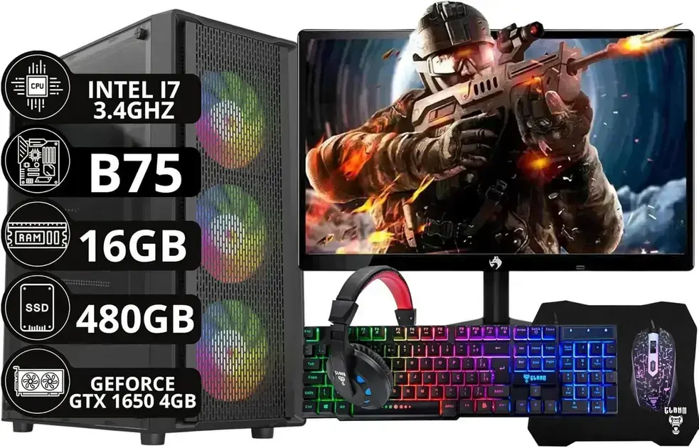 5. PC Gamer Completo Intel Core I7 - Option Soluções
